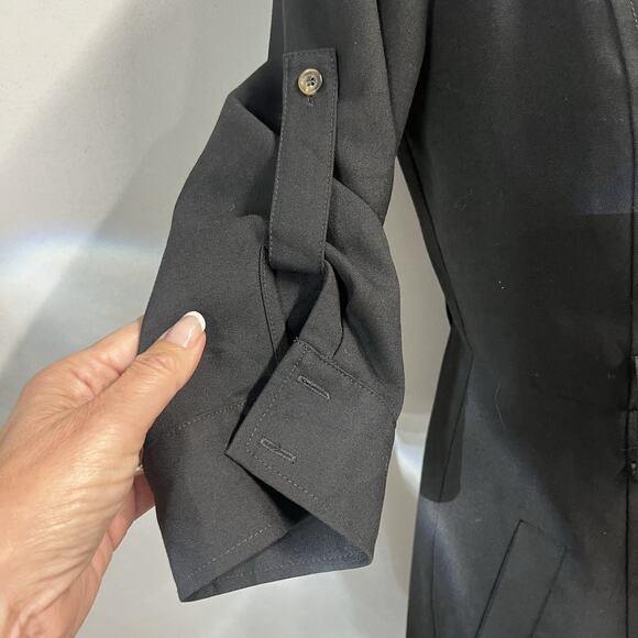 Ann Taylor Dress size 6 Classic Black Button Front Career Knee Stretch Modest - Picture 7 of 11